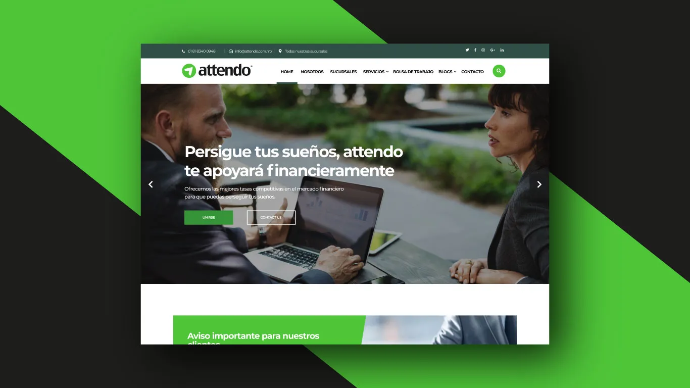Sitio web de Attendo