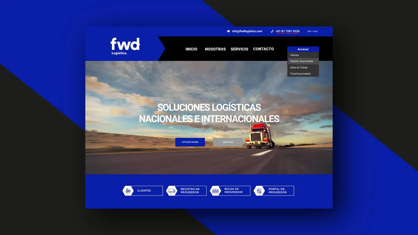 Sitio web de FWD Logistics